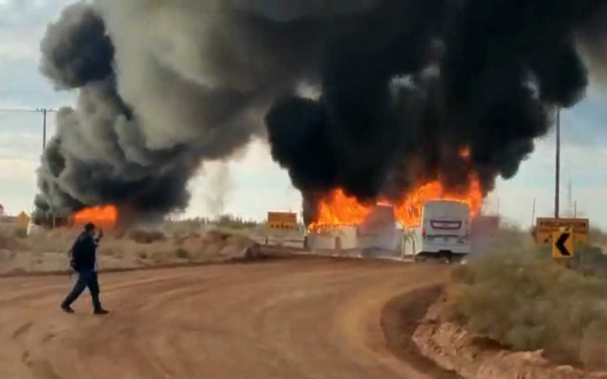 Incendian camiones en Caborca… no tiene que ver con captura de Ovidio, afirman
