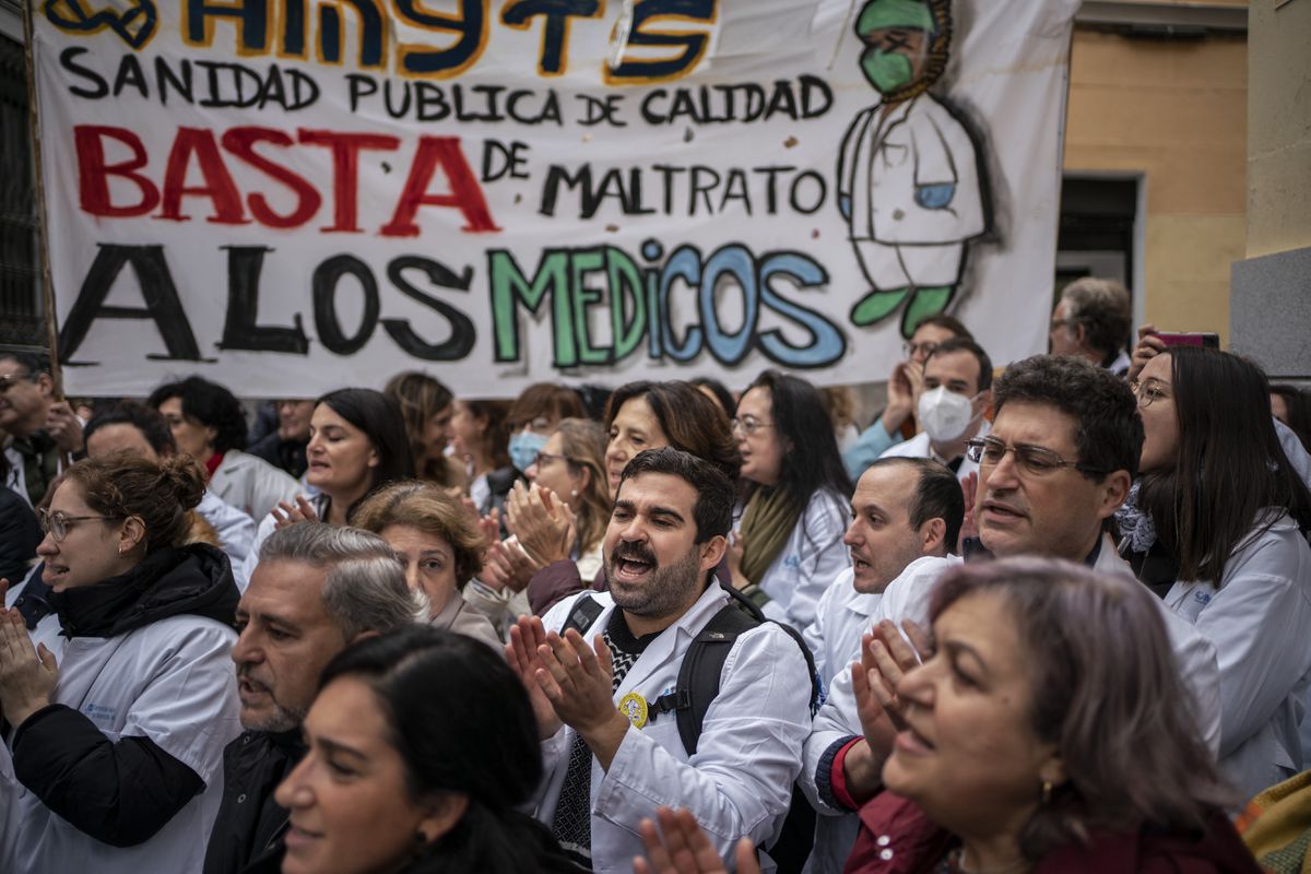 Protesta de médicos de Atención Primaria en Madrid en noviembre.