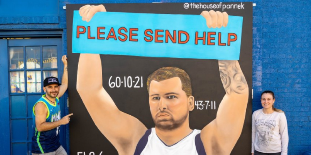 "Enviad ayuda": El irónico mural de Doncic que no ha gustado nada a los Mavericks