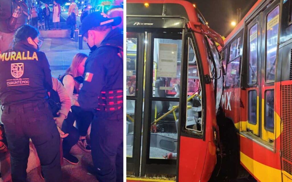 Choque de metrobuses deja 20 heridos en avenida Reforma