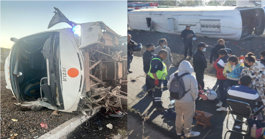 Fatal accidente; 3 muertos y 26 heridos, vuelca autobús, peregrinos iban a Basílica de Guadalupe