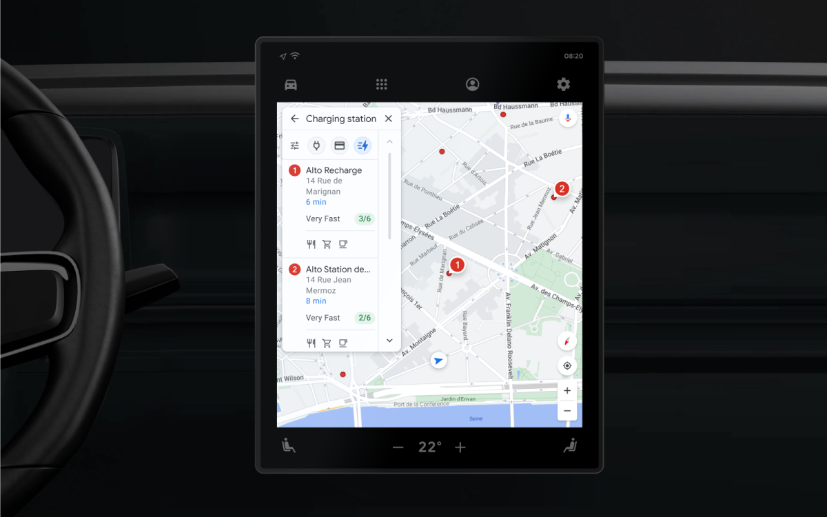Google presenta nuevas funciones para vehículos eléctricos con mapas integrados