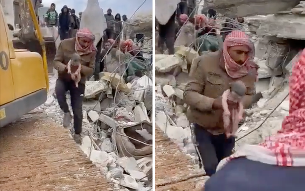Nace bebé entre los escombros en Turquía y Siria | Video
