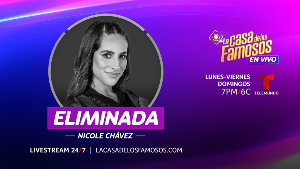 Nicole Chávez es la tercera eliminada de La Casa de los Famosos