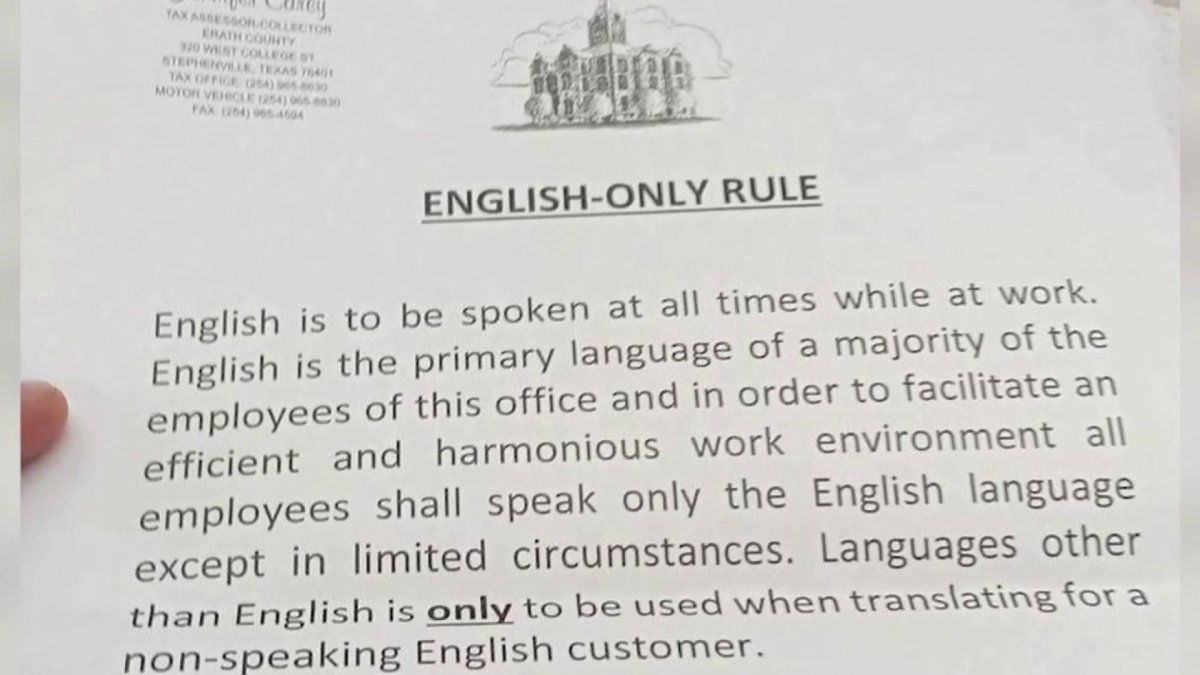 Oficina de recaudación de impuestos pide a sus empleados sólo hablar en inglés