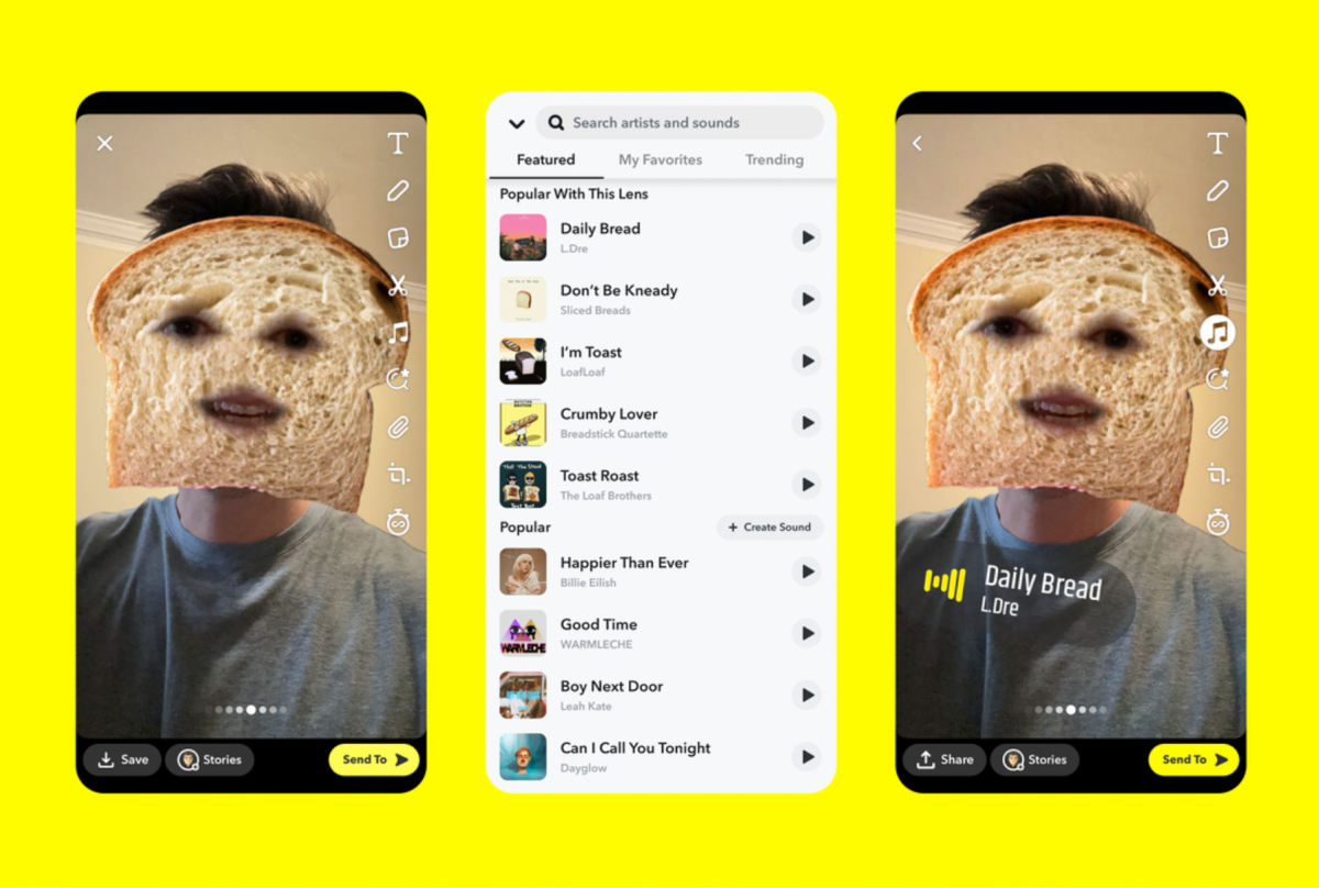 Snapchat lanza nuevas funciones de Sonidos para facilitar la creación de contenido