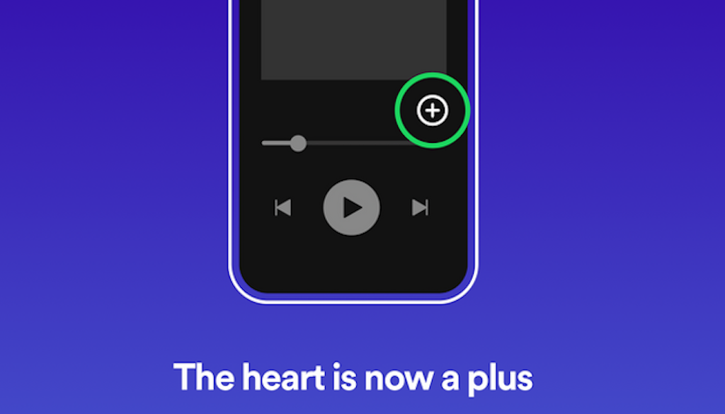 Spotify mata su botón de corazón para ser reemplazado por un signo “más”
