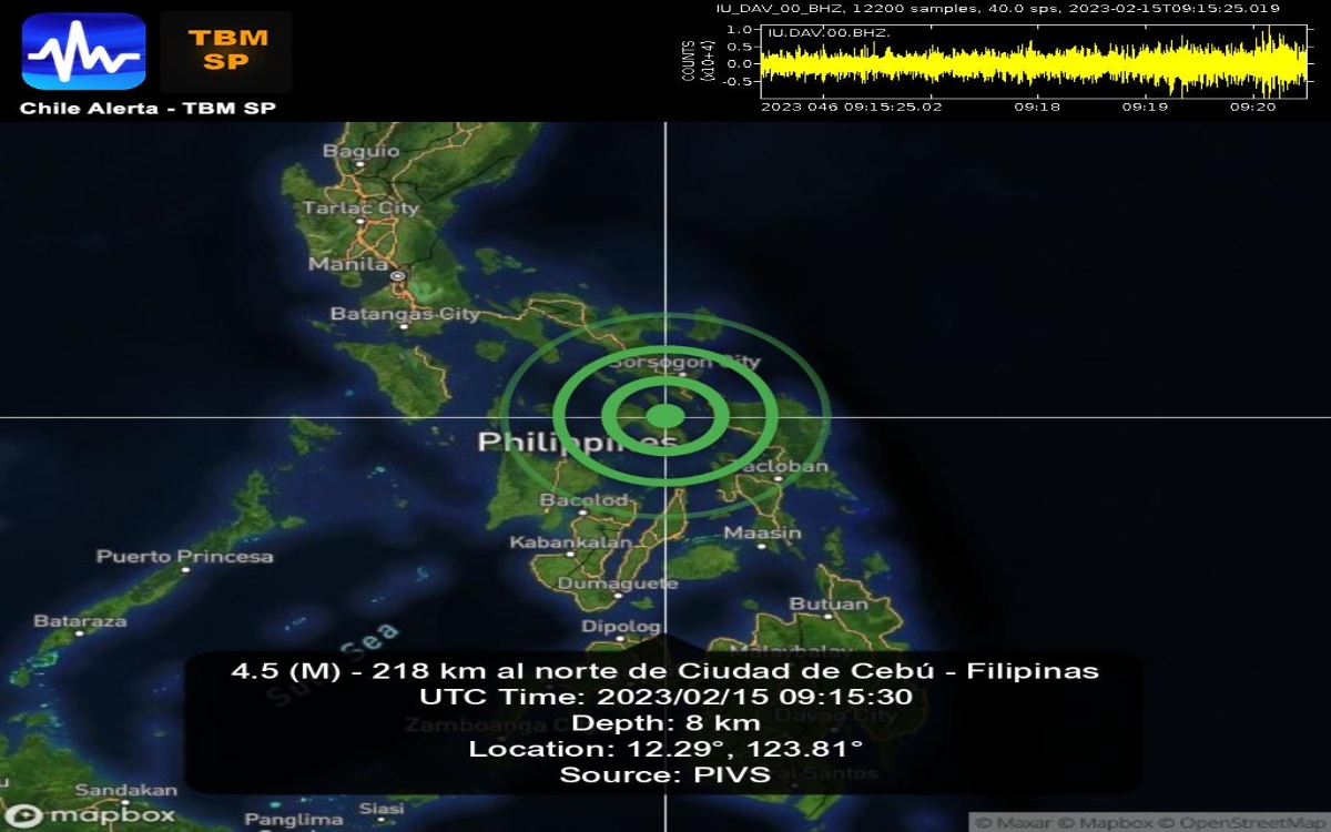 Terremoto de magnitud 6,1 sacude la isla filipina de Masbate