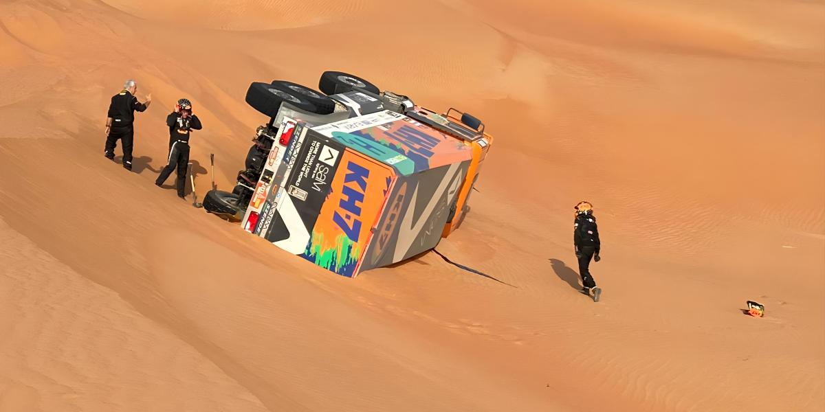 Un "milagro" en el desierto o cómo levantar un camión de 12 toneladas