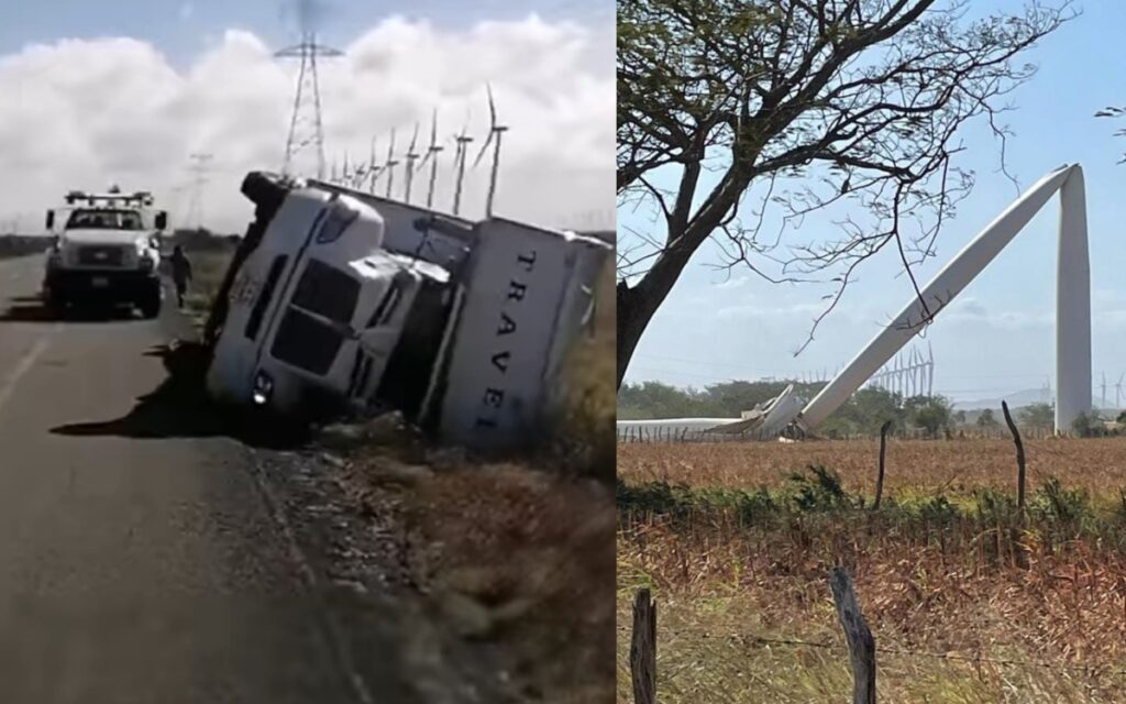 Vientos de más de 120 kilómetros vuelcan tráileres en Oaxaca