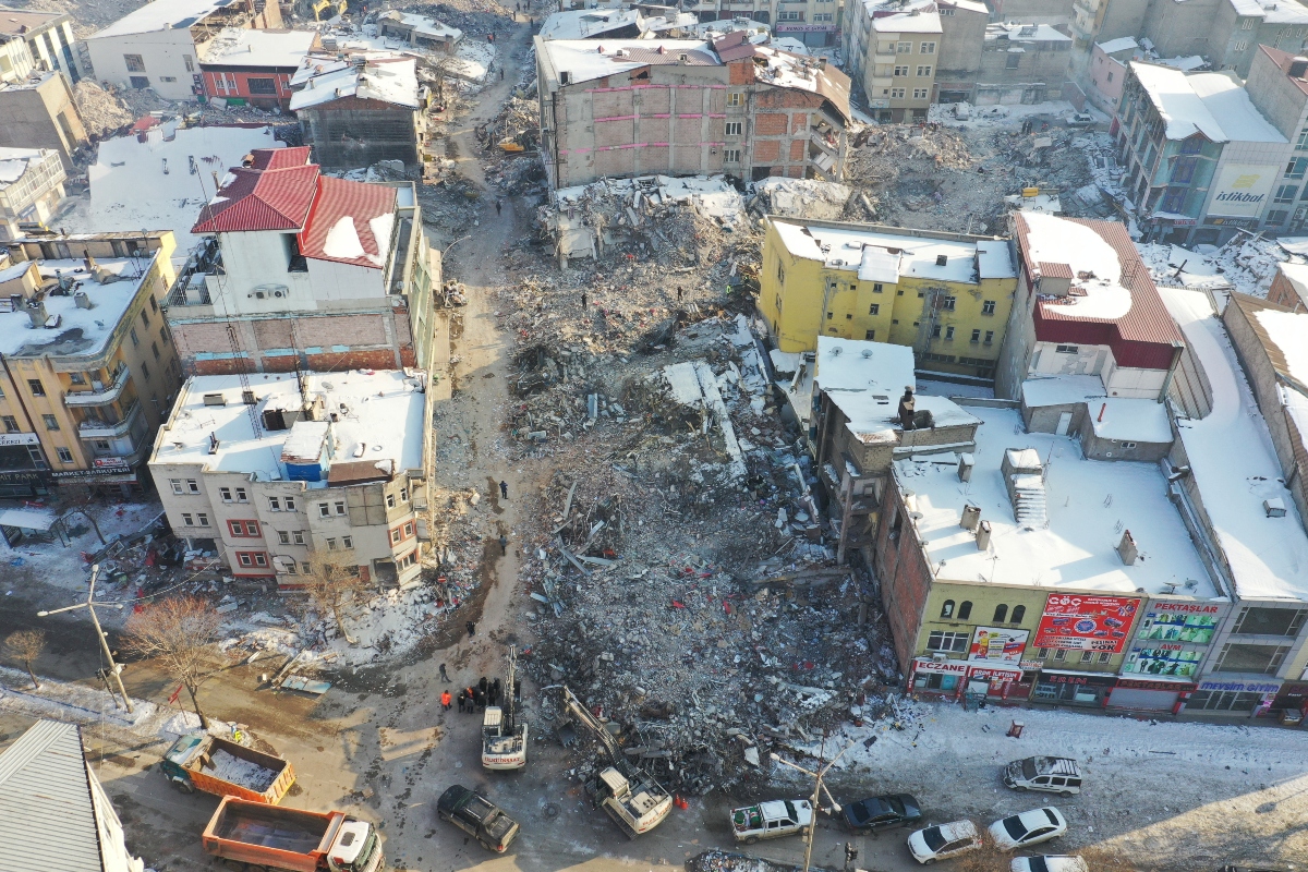 Vista aérea de la ciudad turca Kahramanmaras, devastada por el terremoto