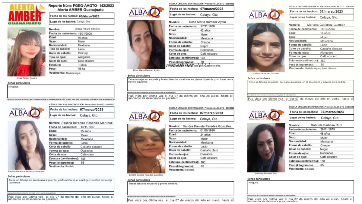En menos de una semana, desaparecen 8 mujeres en Celaya