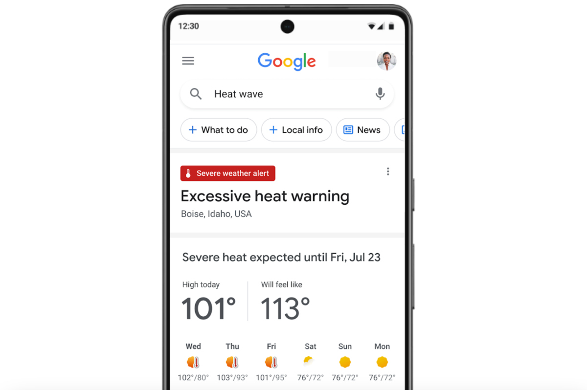 Google lanzará pronto nuevas alertas de calor extremo en la Búsqueda
