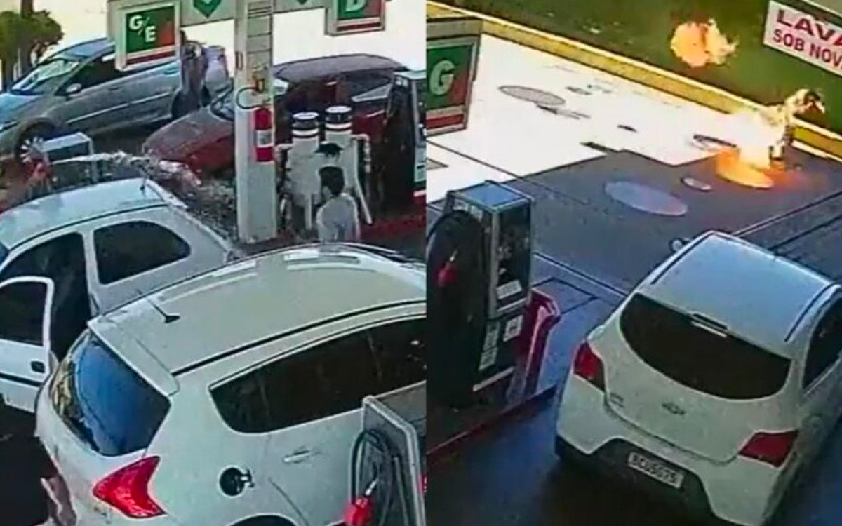 Imágenes Fuertes | Trabajador de gasolinera le prende fuego a un cliente en Brasil | Video