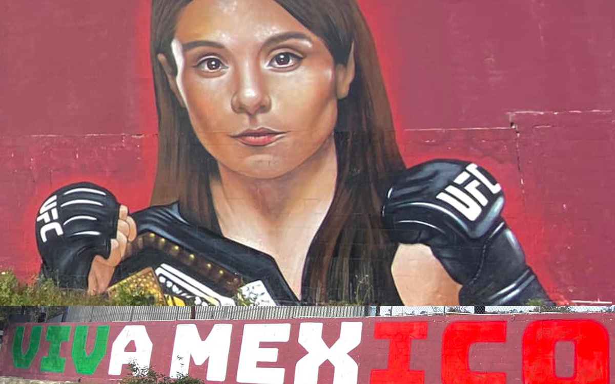 Muralista tijuanense recrea a Alexa Grasso, tras conquistar campeonato de la UFC