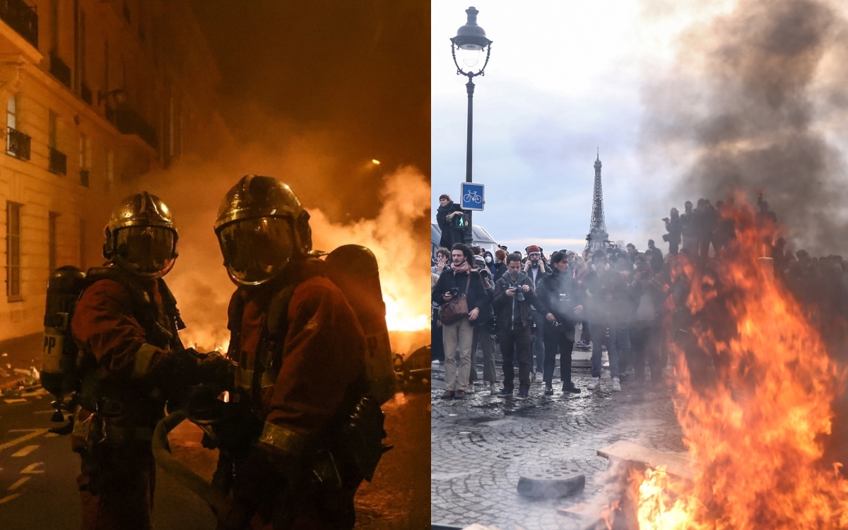 Protesta contra reforma de pensiones de Macron acaba con 120 detenidos en París