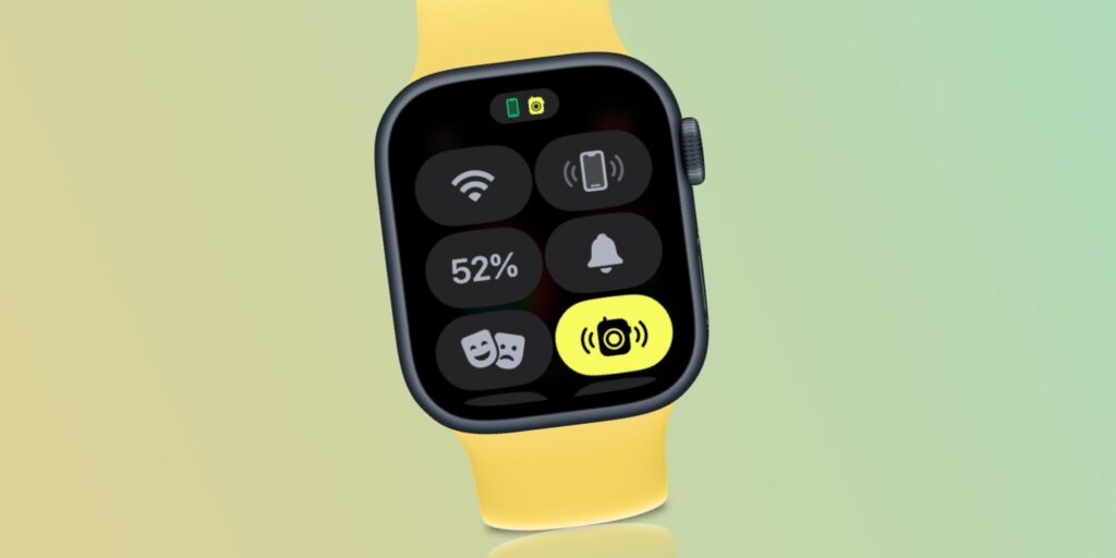 Apple Watch displaying Control Center with Walkie-Talkie app enabled