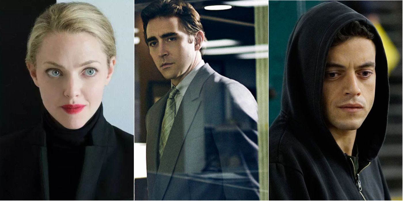 Amanda Seyfriend in the Dropout, Lee Pace in Halt and Catch Fire, Rami Malek in Mr. Robot