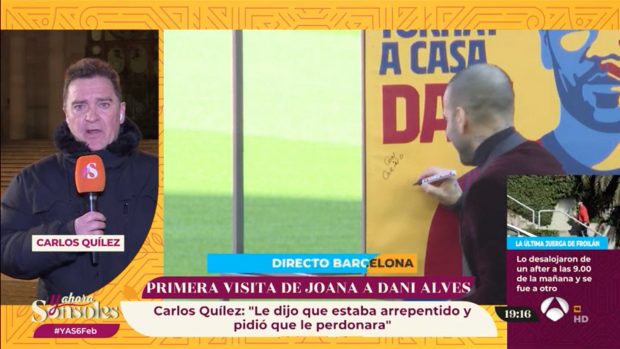 Carlos Quílez en una intervención para 'Y ahora Sonsoles'. / Antena 3