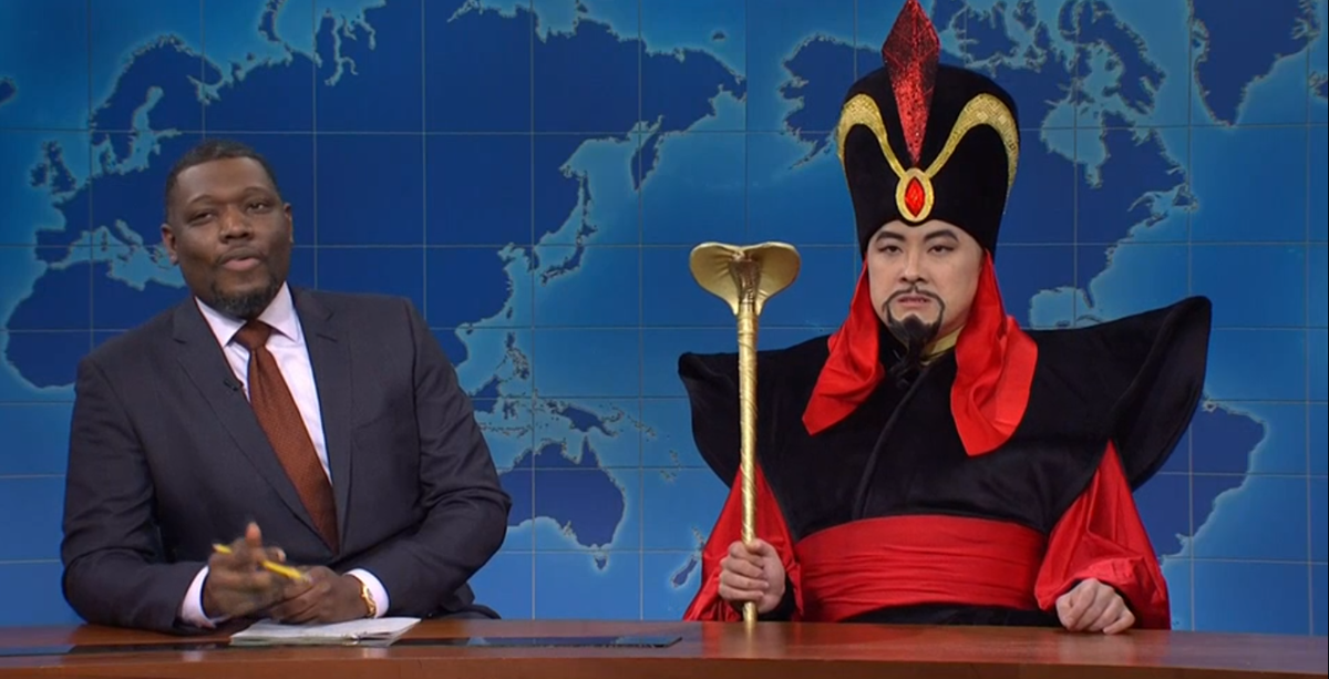 Actualización de fin de semana de Saturday Night Live de Aladdin’s Jafar Crashes