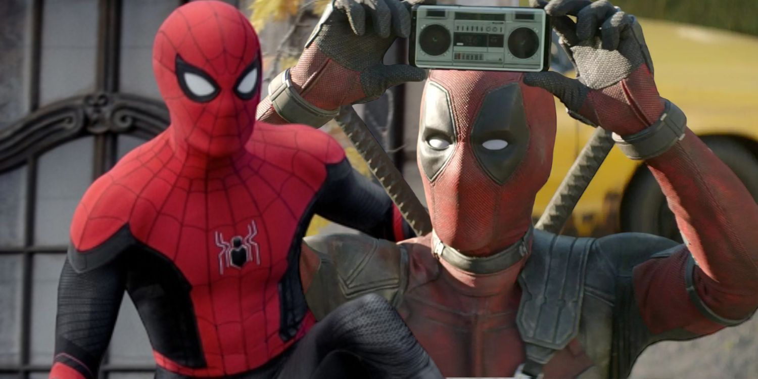 Split Image of Spider-Man in Spider-Man: No Way Home and Deadpool in Deadpool 2