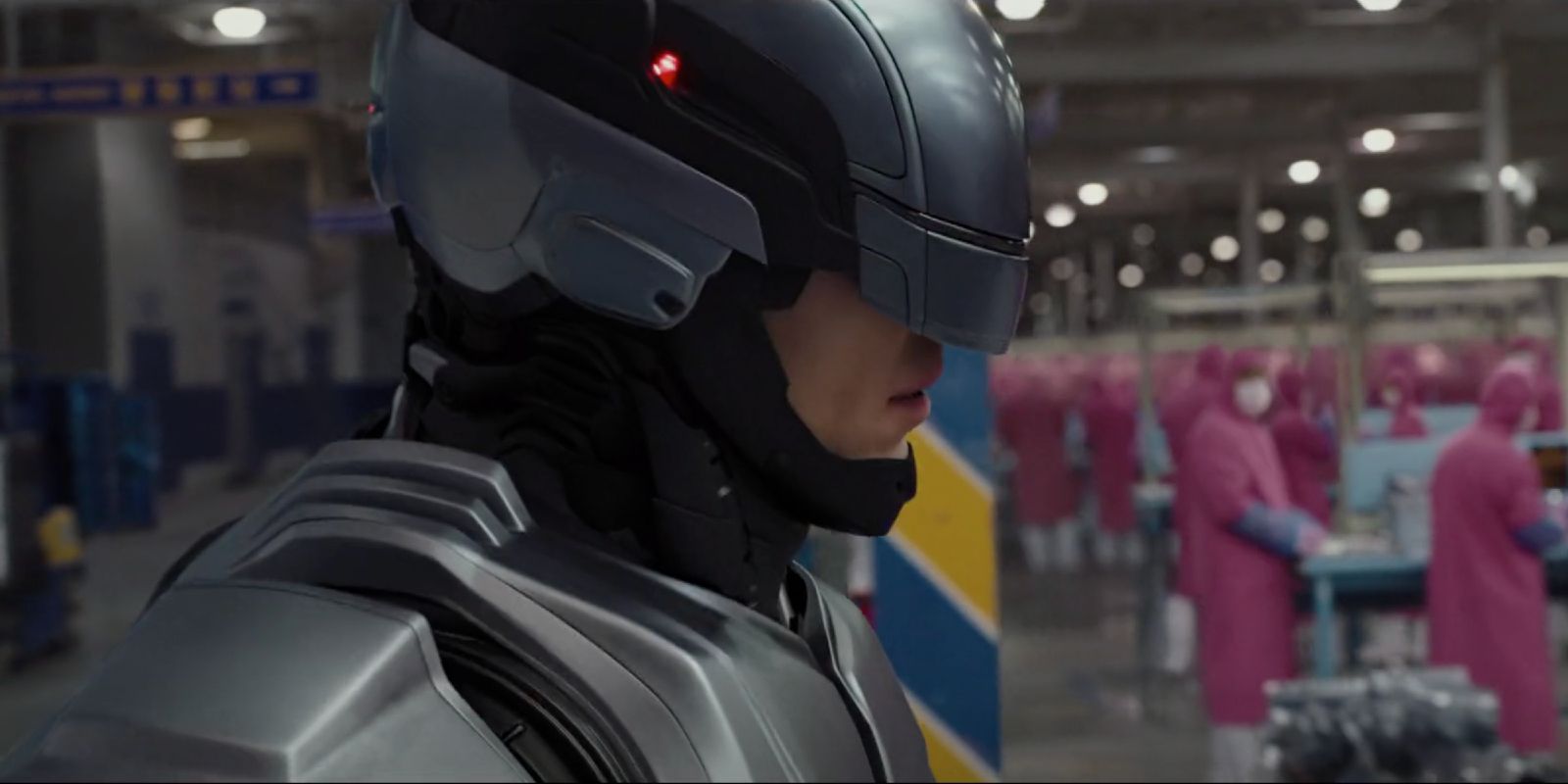 Joel Kinnaman walking in Robocop 2014 reboot film