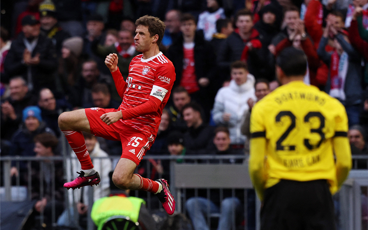 Clásico Alemán: Müller marca doblete en goleada sobre el Borussia Dortmund
