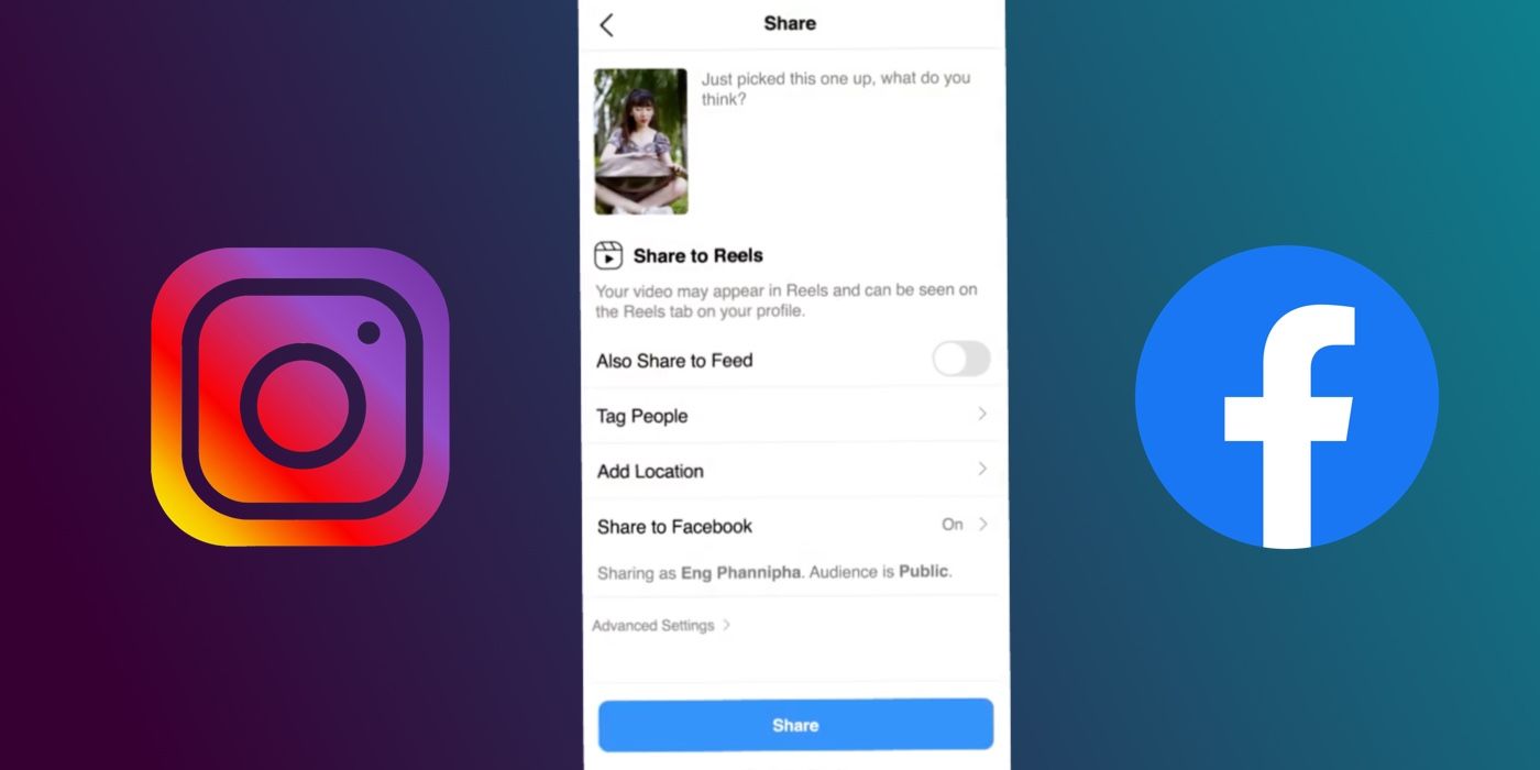 Instagram Reels Facebook sharing option