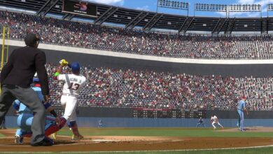MLB The Show 23 Stadium View from Home Plate After Athlete Gets a Huge Hit