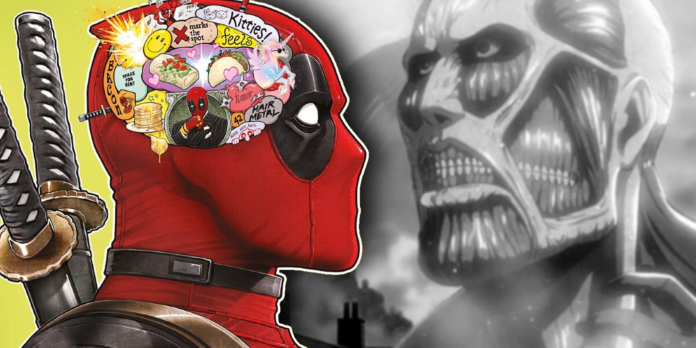 Deadpool with Titan from Attack on Titan Featured Image