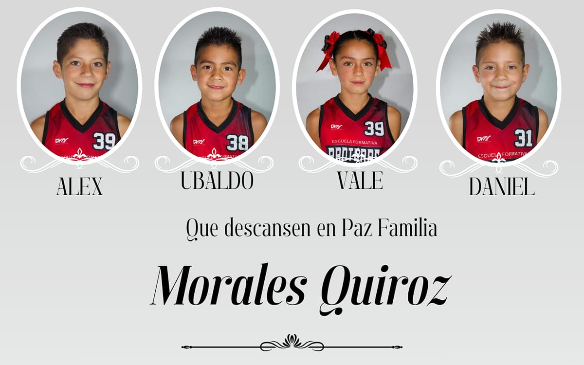 Despiden a los 4 hermanitos basquetbolistas que murieron en accidente automovilístico en Oaxaca