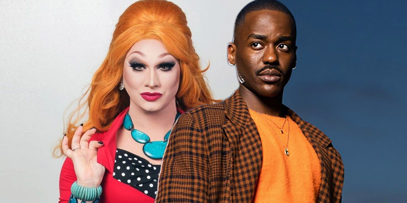 Jinkx Monsoon from Drag Race superimposed with Ncuti Gatwa as Doctor Who