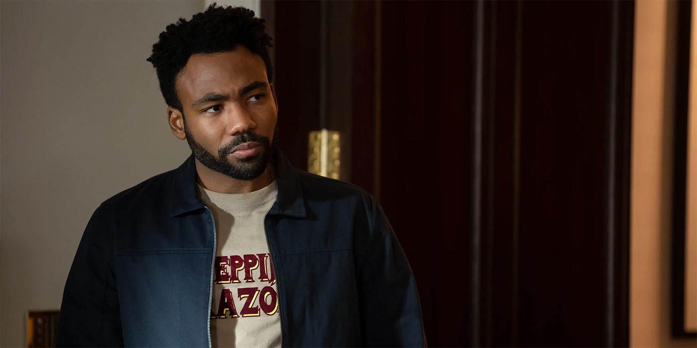 Donald Glover giving a stern look in Atlanta