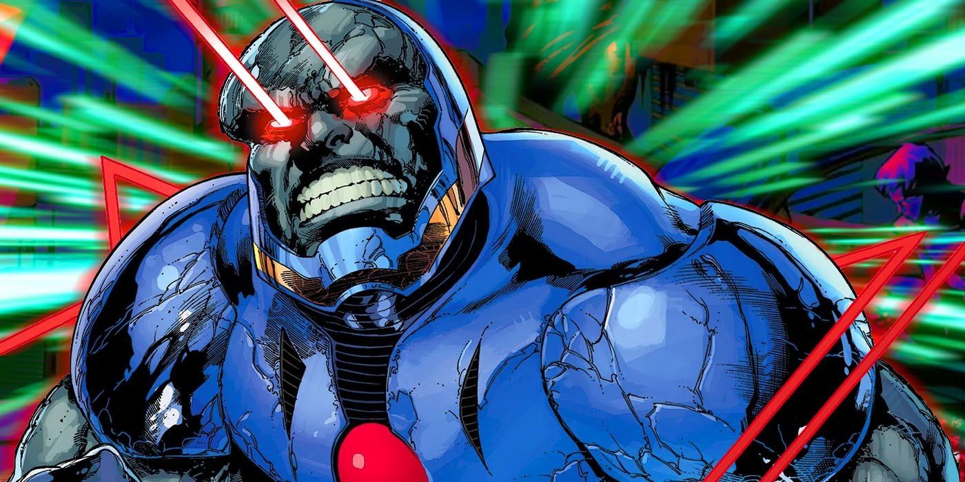 Darkseid shooting his Omega Beams.