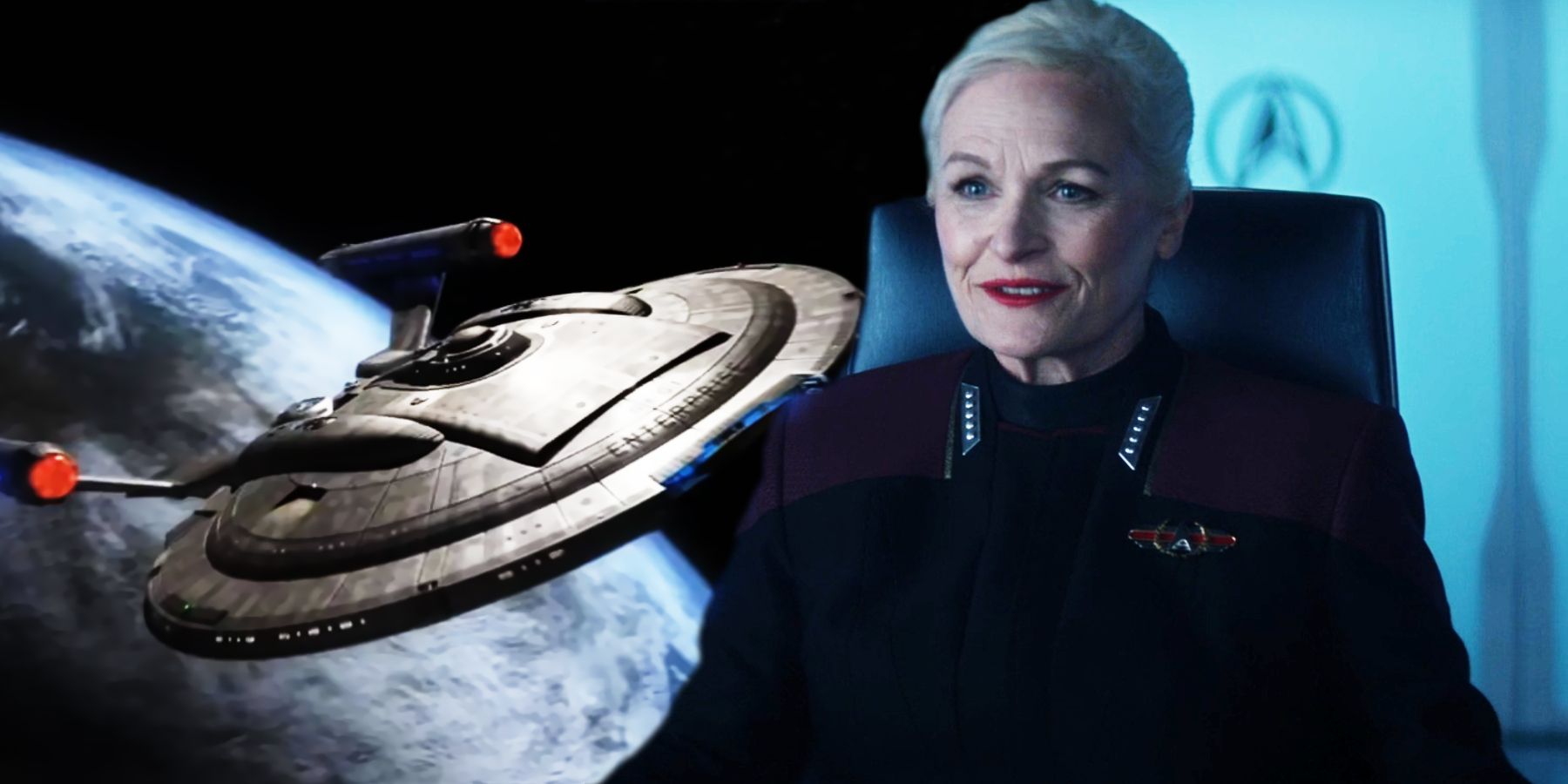 The Enterprise NX-01 and Admiral Shelby in Star Trek: Picard season 3