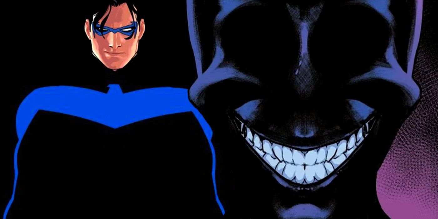 nightwing with smiling villain