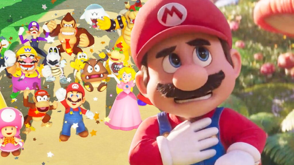 The Mario movie and various Mario franchise characters