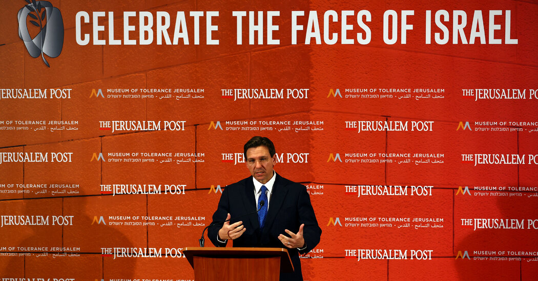 En Israel, Ron DeSantis promueve sus credenciales en política exterior