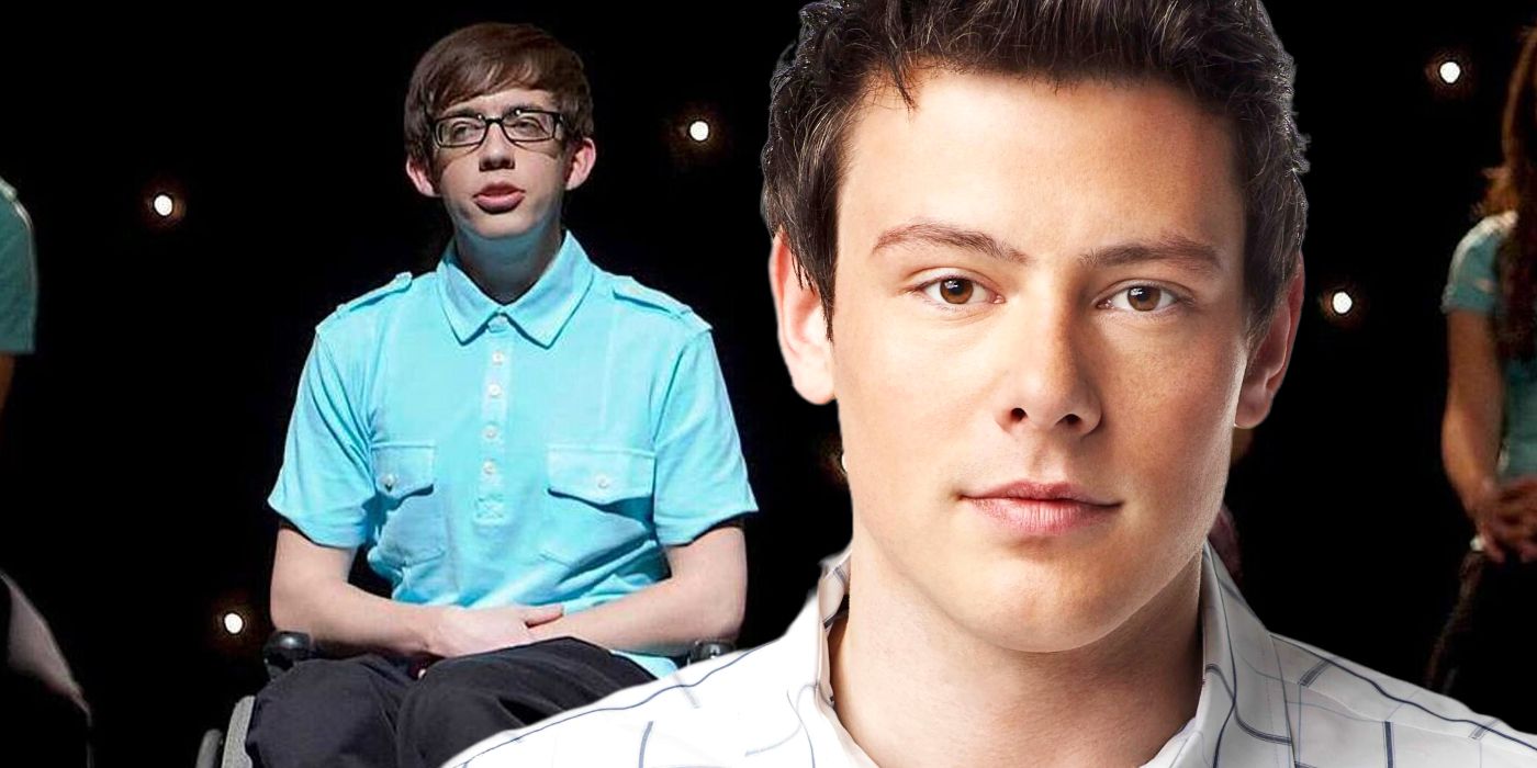 Cory Monteith as Finn from Glee in Front of Kevin McHale as Artie