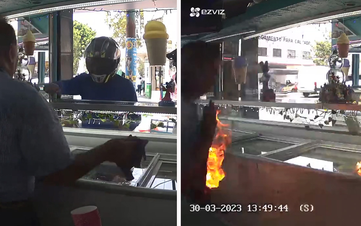 Extorsionadores incendian paletería y prenden fuego a trabajador en CDMX | Video