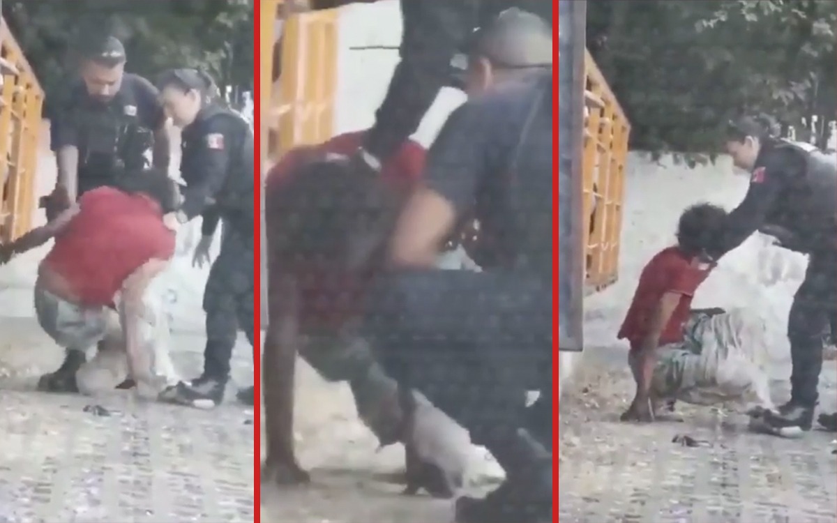Fuertes imágenes | Captan a policías golpeando a hombre sin hogar en Guadalajara