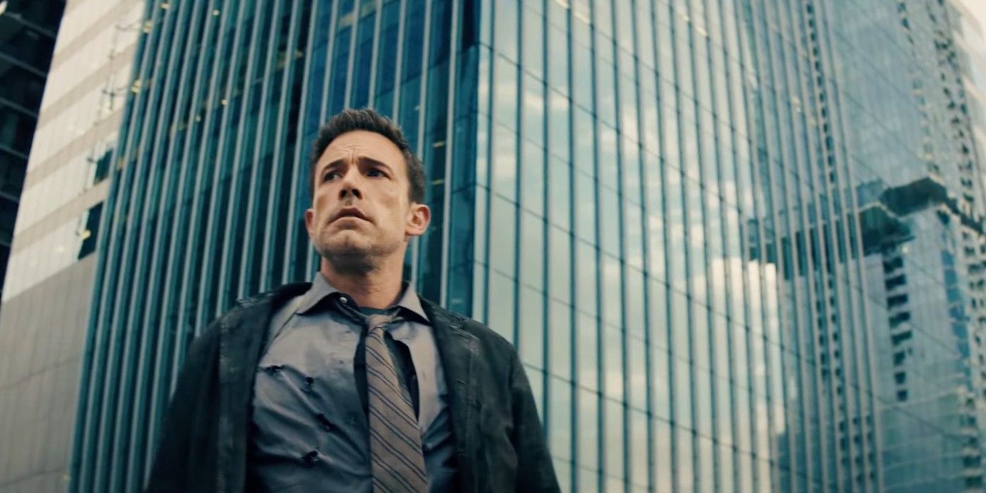 Ben Affleck in front of a building in Hypnotic