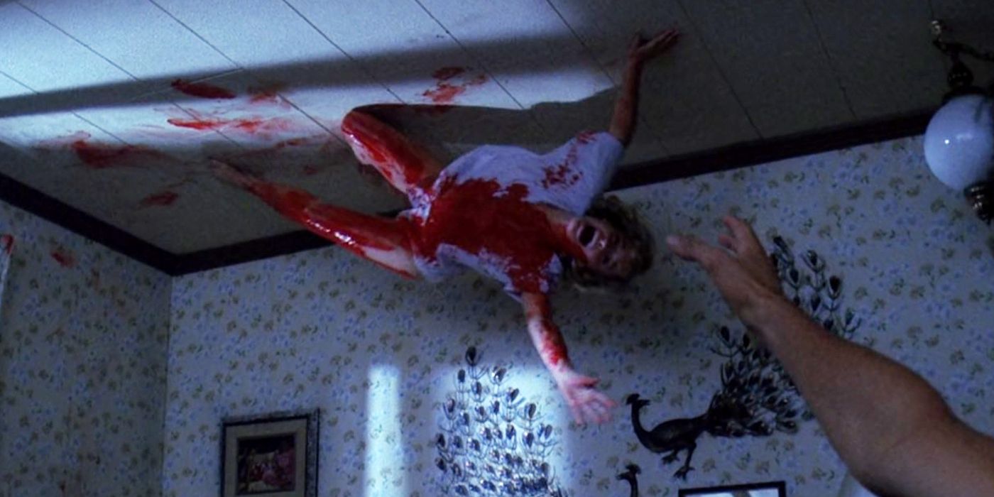 Amanda Wyss as Tina on the Ceiling in A Nightmare on Elm Street