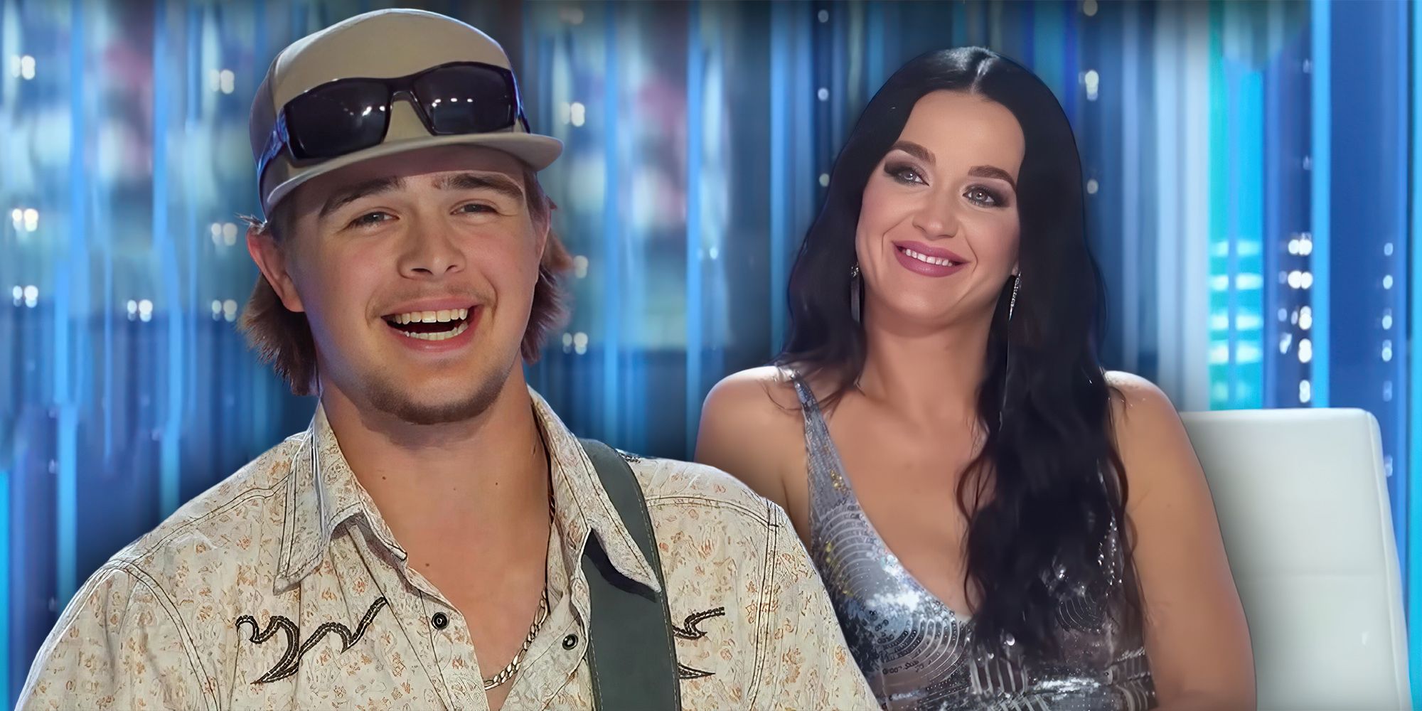 American Idol's Colin Stough and Katy Perry smiling