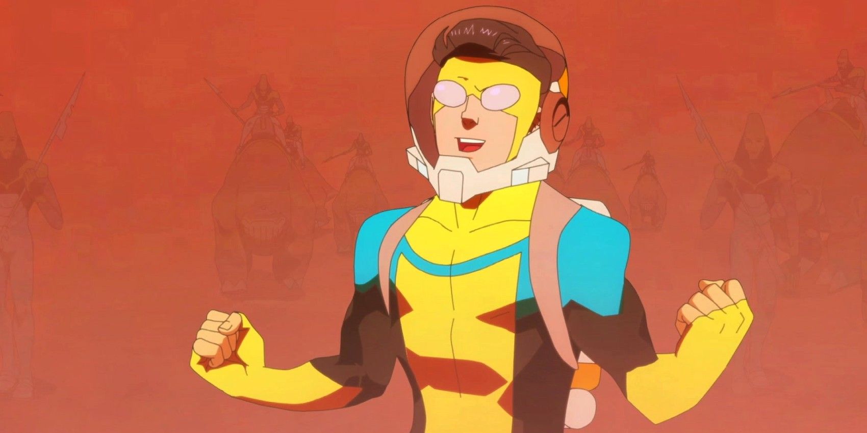 Invincible wearing a space helmet in season 1