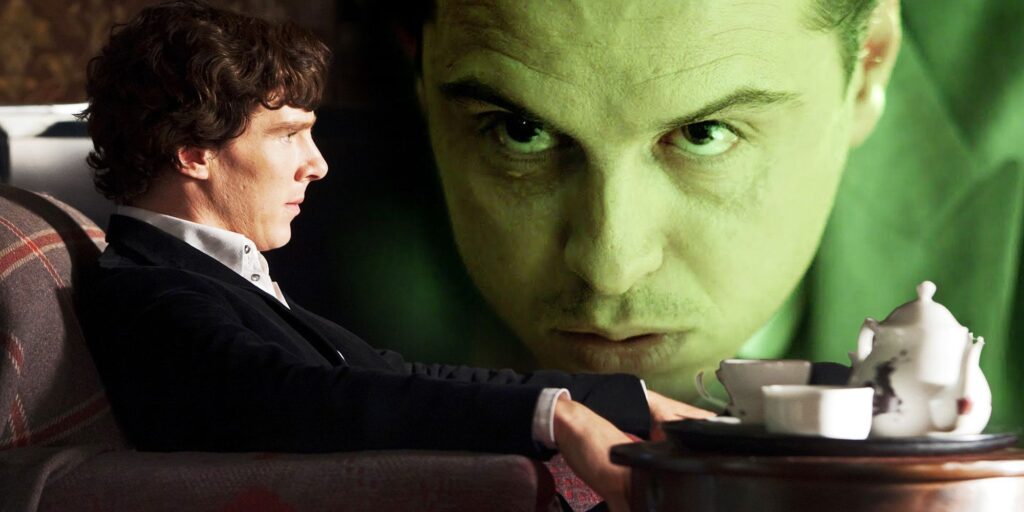 BBC Sherlock Moriarty tea scene