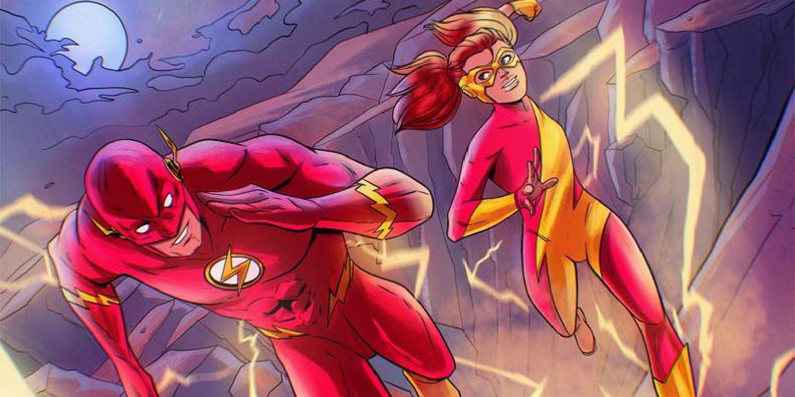 The Flash Wally West Running with His Daughter Irey