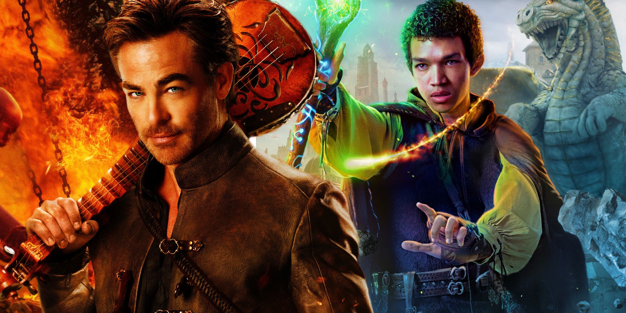 Simon and Edgin in their character posters for Dungeons & Dragons: Honor Among Thieves