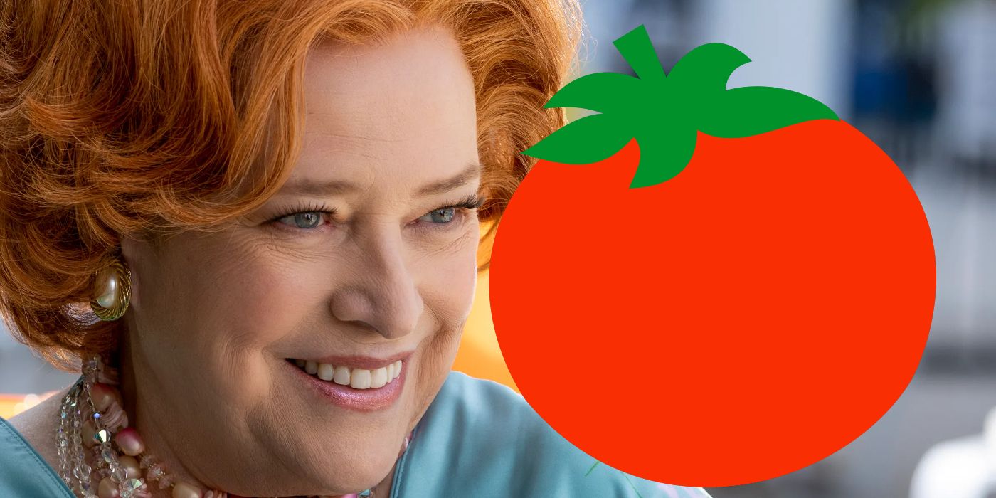 Kathy Bates from Are You There God It's Me Margaret with a Fresh Rotten Tomatoes Logo