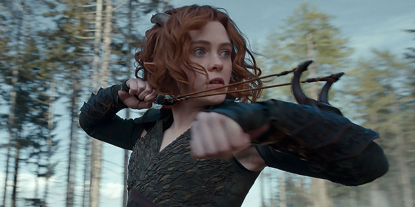 Sophia Lillis Holding a Slingshot in Dungeons and Dragons Honor Among Thieves